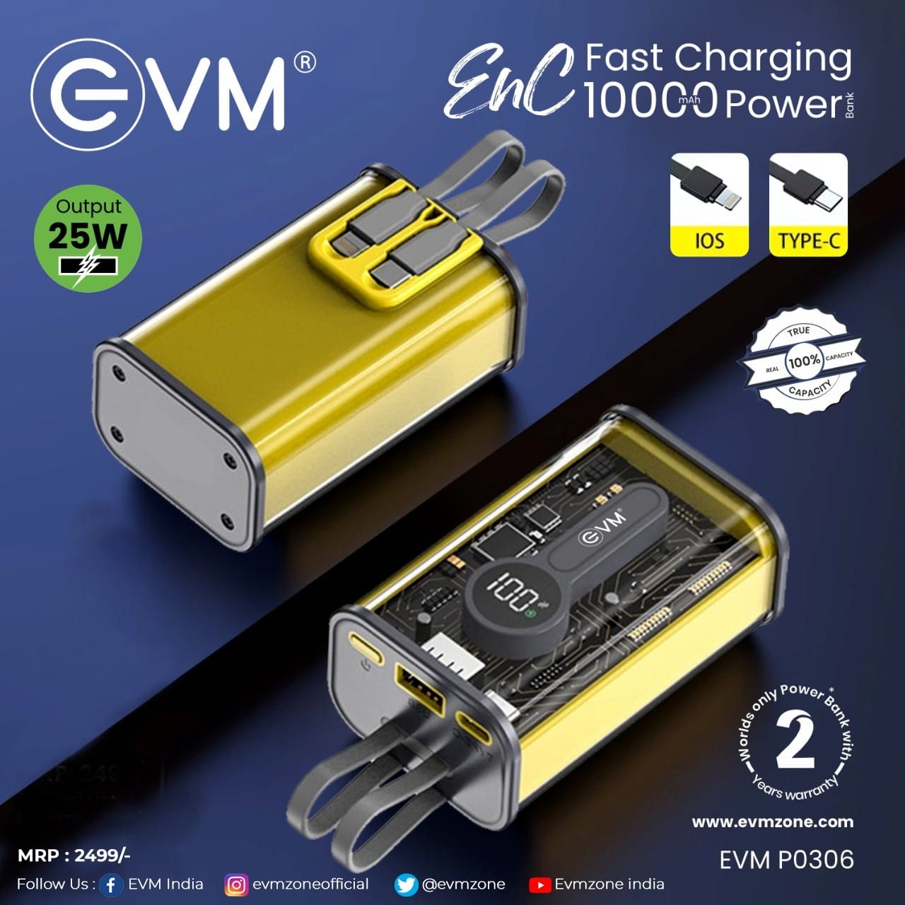 evm fast charging power bank